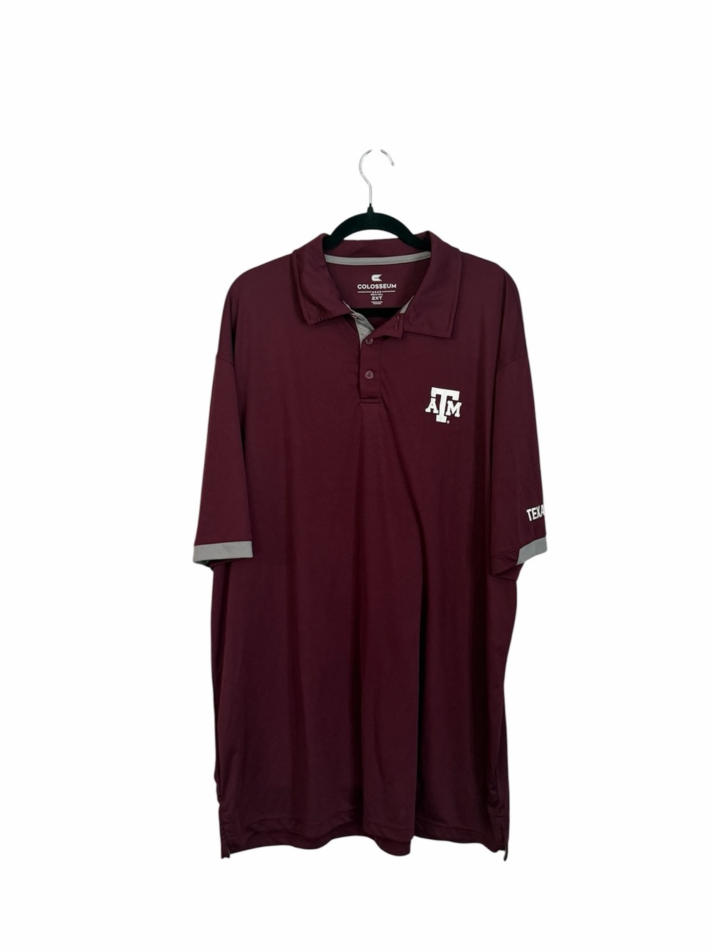 Colosseum Men’s Big & Tall Texas A&M Maroon Short Sleeve Polo Shirt Sz 2XT GUC